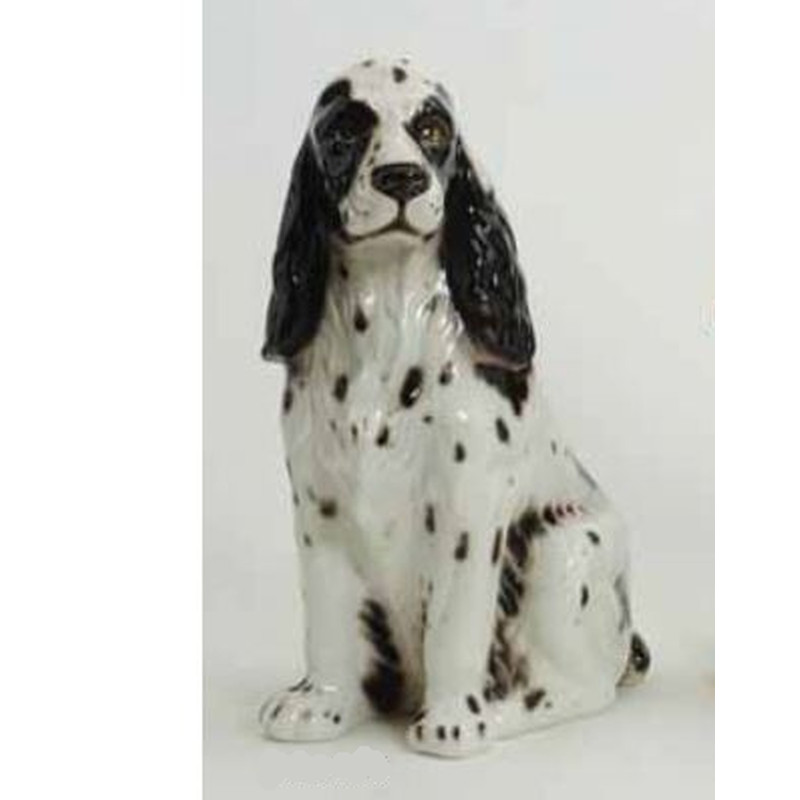 STATUA CANE COCKER BIANCO IN CERAMICA CM. 55 -ANIMALI-